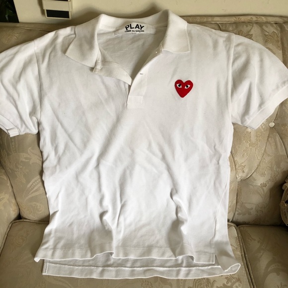 cdg white polo